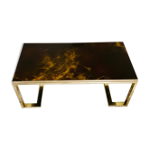 COFFEE TABLE WITH GILDED BASE WITH REVERSIBLE TOP circa 70