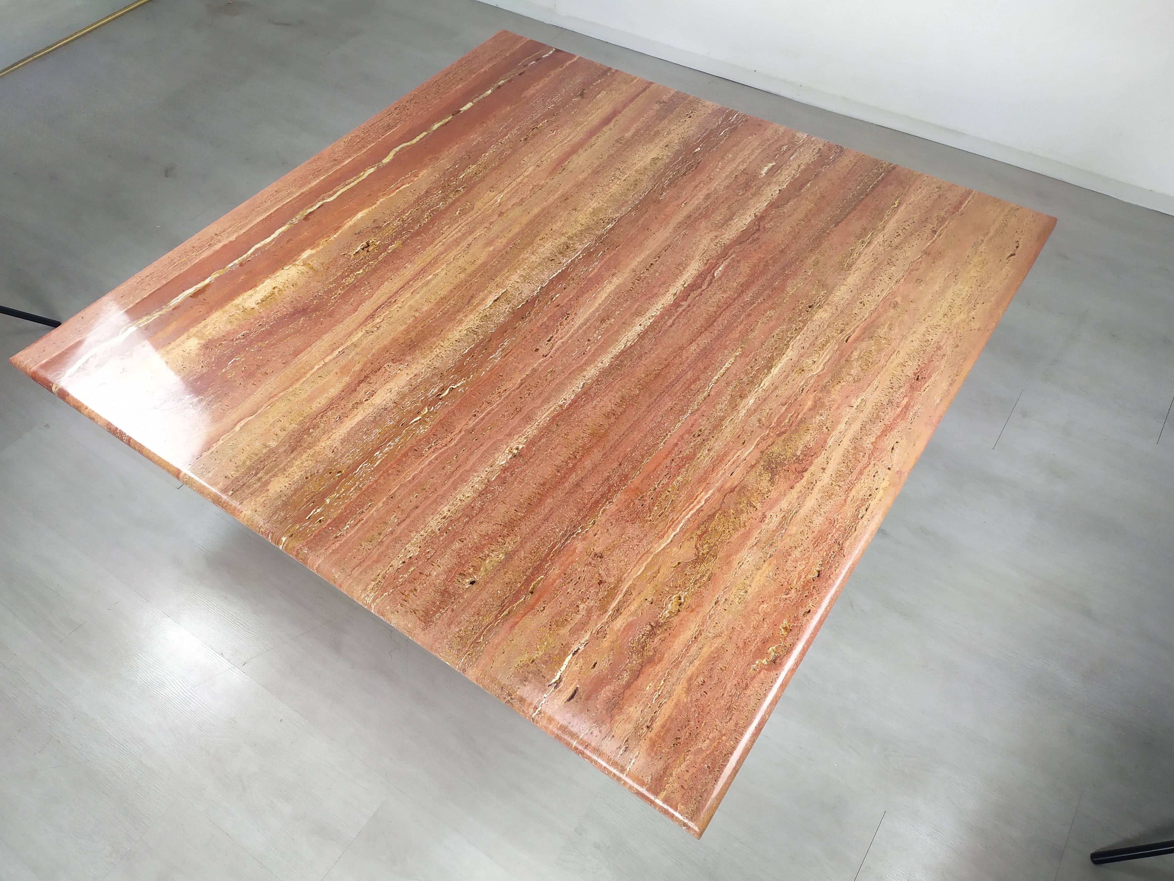 Travertine coffee table red design