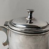 Argent Metal Silver-Plated Art Deco Lidded Box with Spoon, Italian 1930s Table Decor