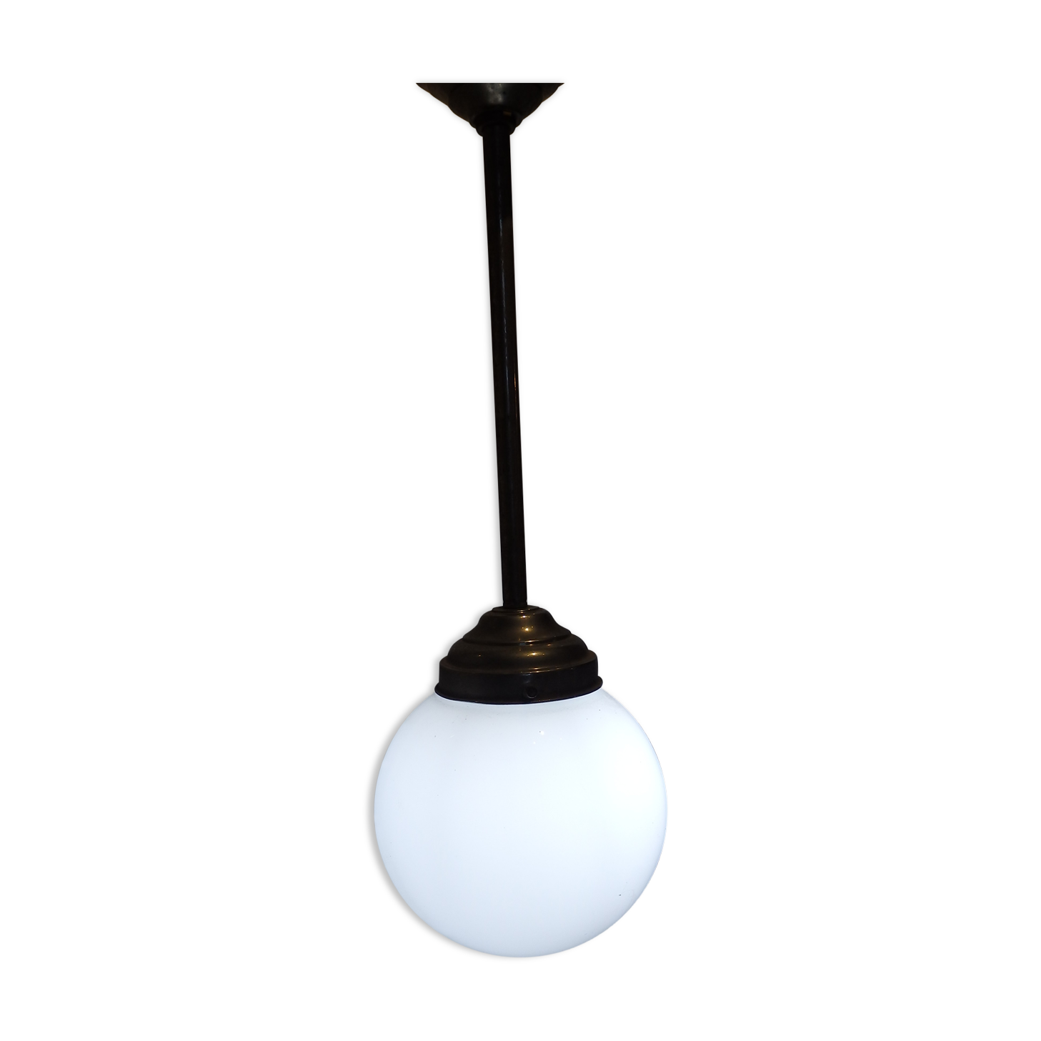 Art deco globe opaline hanging lamp