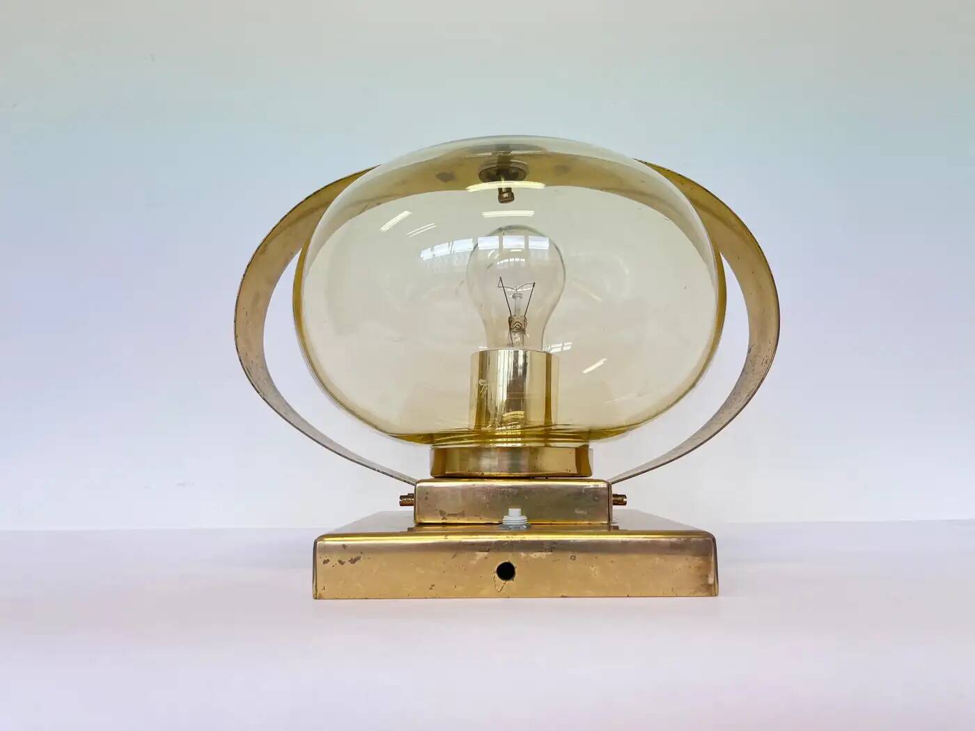 Applique ou lampe de table en or Preciosa / Kamenický Šenov, années 1970