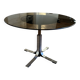 Modular vintage table. 1970. Stainless steel and glass. Italy.