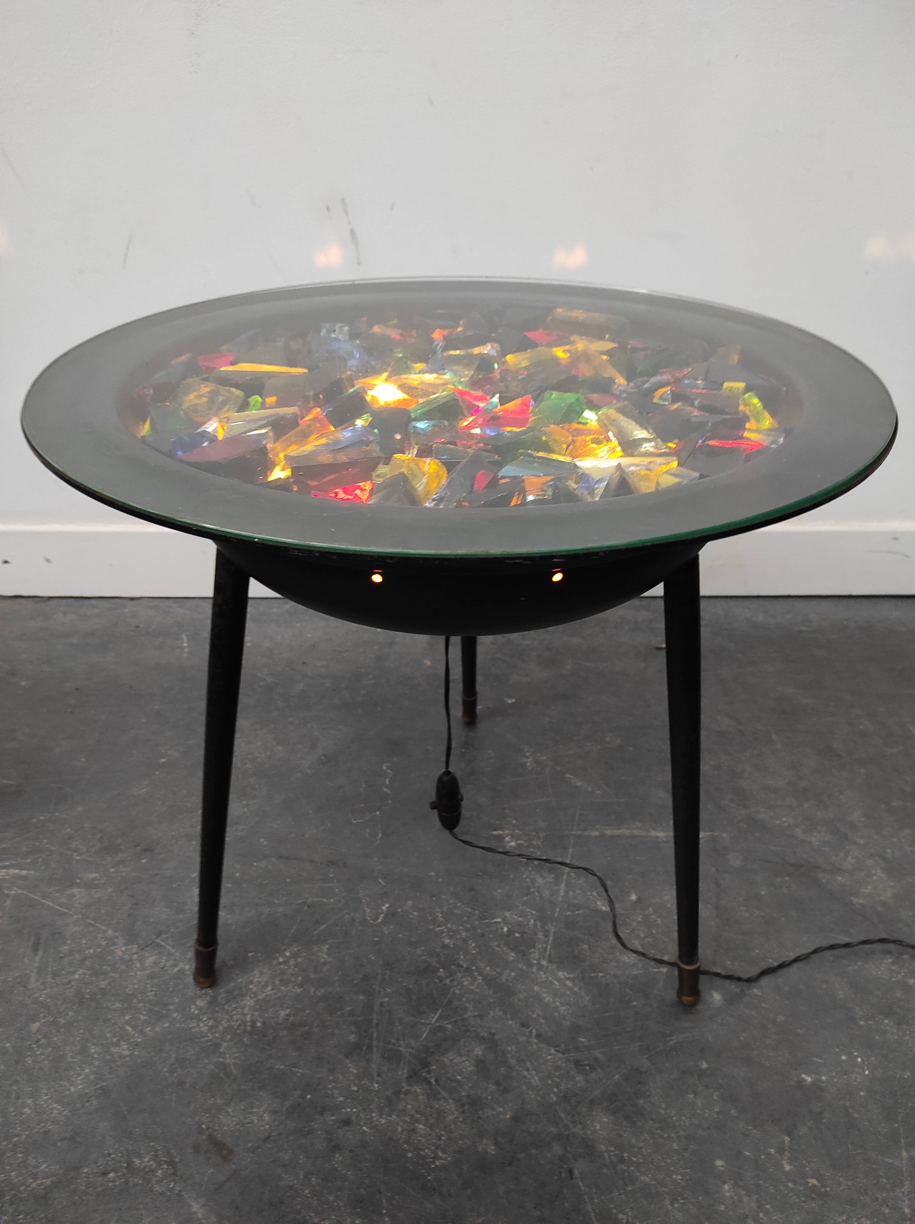 Illuminated 1950s coffee table