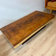 Elm burl coffee table and brass 70s Roche Bobois