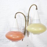 Sputnik Stained Glass Wall Lamp Design 1960s