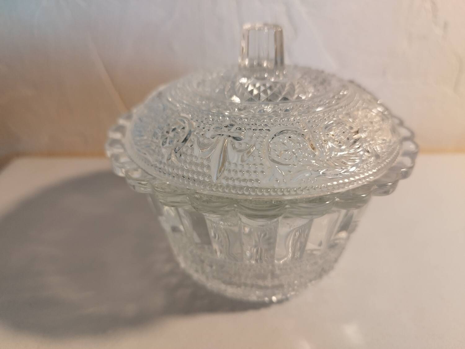 Glass sugar bowl