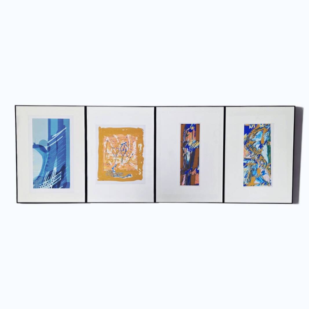 Set of 4 abstract artist proofs – Signed GW – Circa 1990