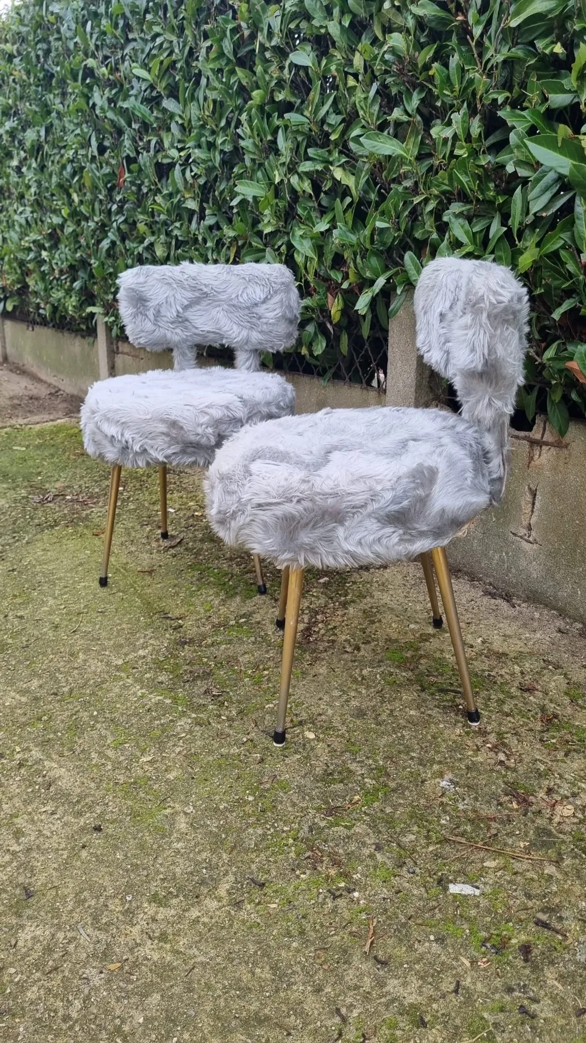 Pair of Pelfran chairs 1970 - faux fur