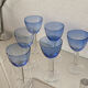 Six two-coloured wine or cocktail glasses.