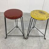 Pair of mid century industrial stools, 1950s