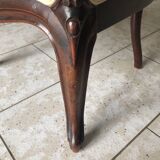 Fauteuil / chauffeuse Style Napoleon 3 en acajou