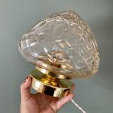 Vintage globe table lamp in chiseled glass