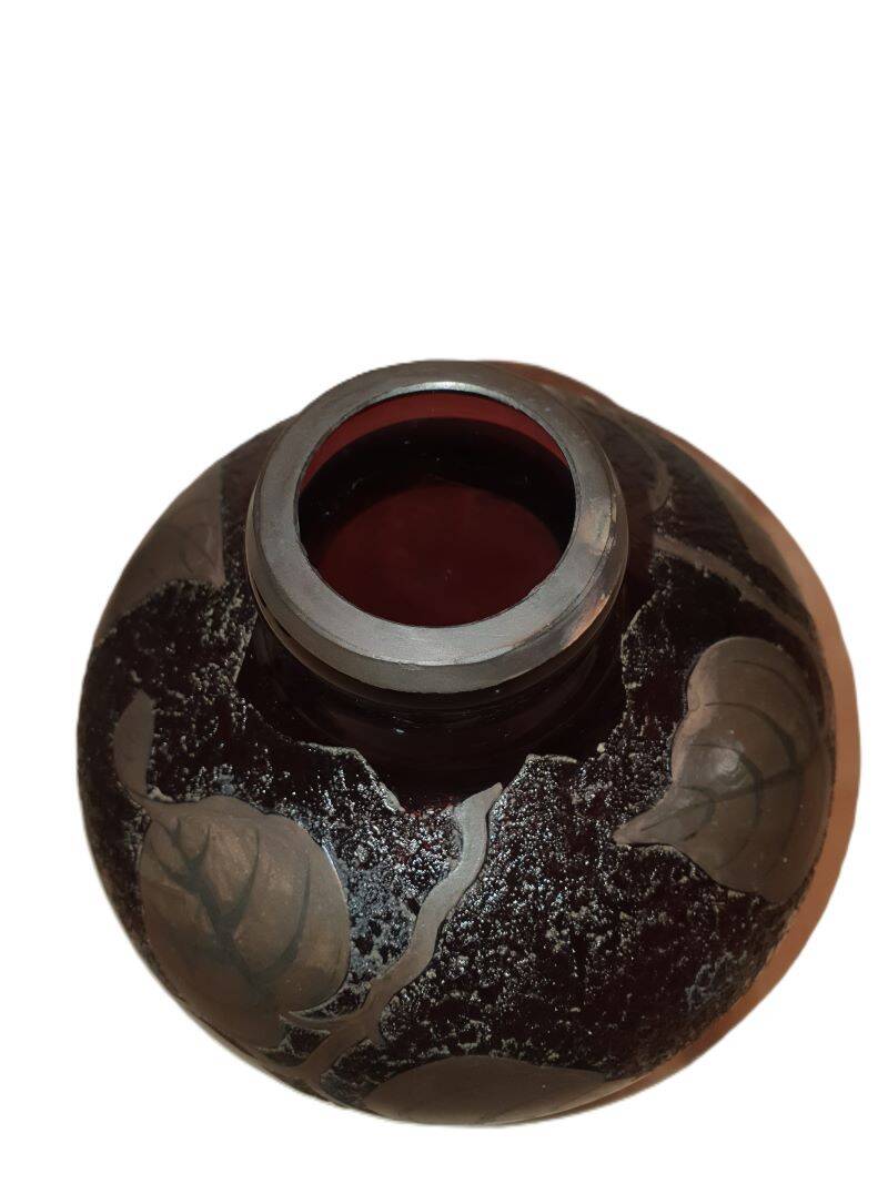 Large art deco ball vase signed d'argyl