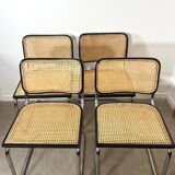 Four Marcel Breuer Cesca chairs Made in Italy