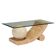 Vintage coffee table in glass and stone, Italy, 1980s.