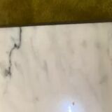 Brass and marble trundle table