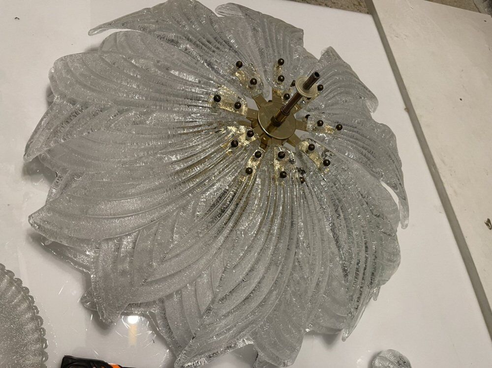 Large Venetian Murano Glass Flush Mount, 1960s