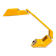 Lampe de bureau jaune avec horloge Polam Pułtusk, 1980