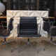 Vintage Leather Swivel Armchairs Ea108 by Charles and Ray Eames for Vitra