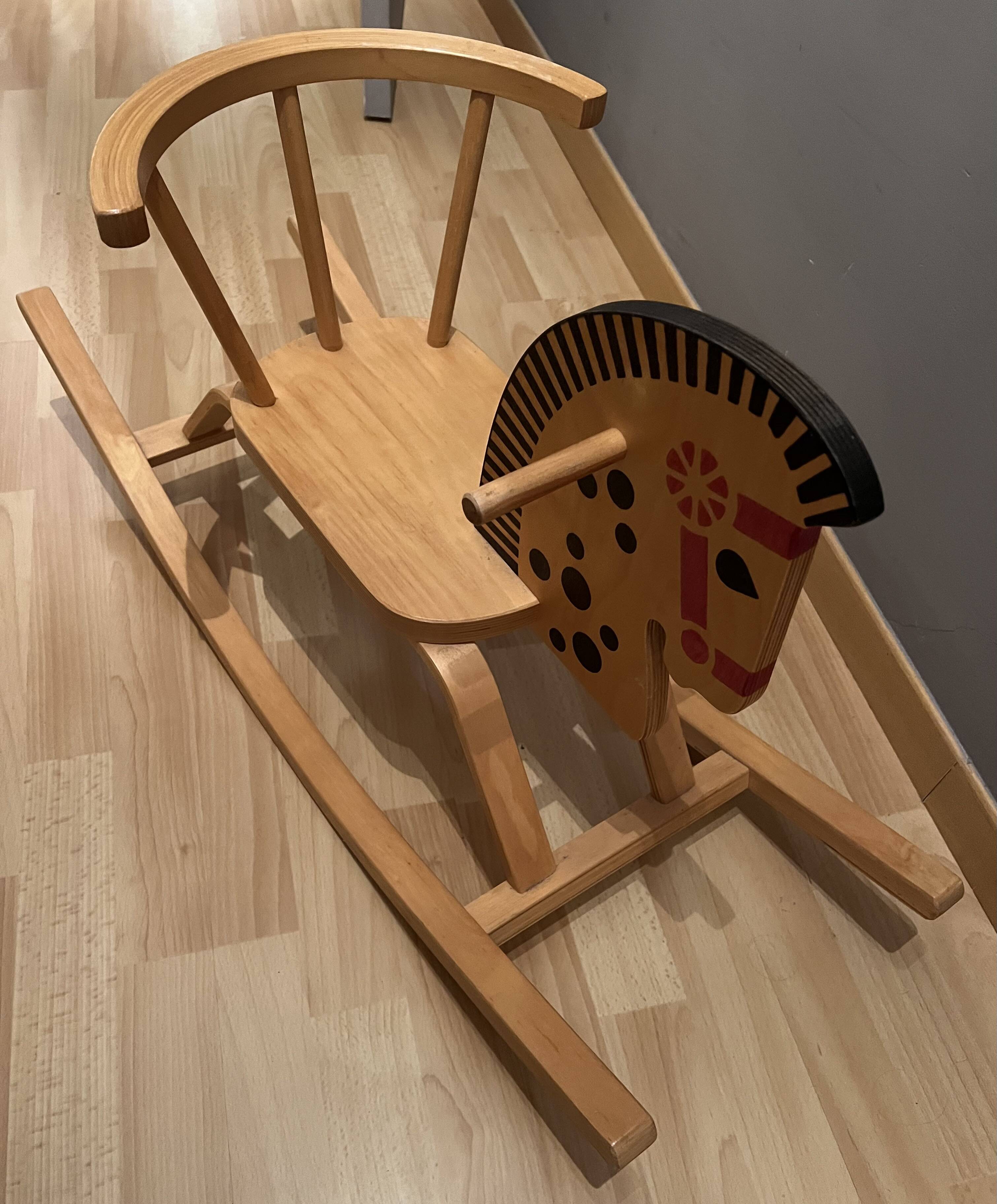 Wooden rocking horse