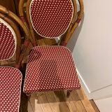 4 chaises bistrot Bamboo - rouge et crème
