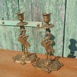 Antique bronze candlesticks