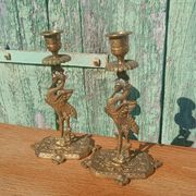 Bougeoirs anciens en bronze