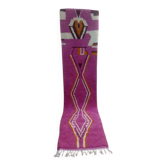Tapis coureur en laine rose - tapis berbère tissé à la main du Maroc - 315 x 73 cm