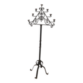 Seven-Arm Wrought Iron Floor Lamp, Art Deco, French Work,
