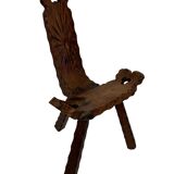 Vintage Spanish chair stool brutalist design