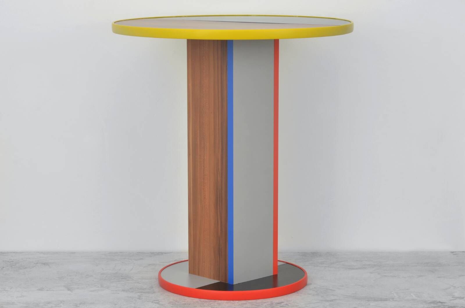 Handmade table made from recycled materials. Neoplasticism-style table.