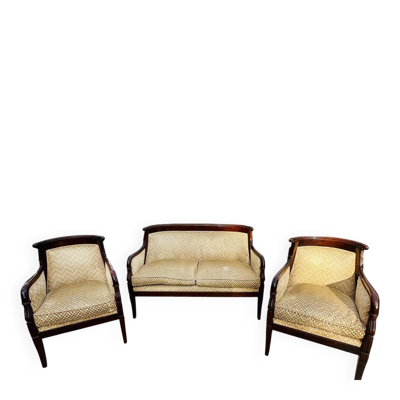 Mobilier de salon en Acajou Massif D’époque Empire