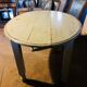 Oval bistro table from the 1930s with a lovely light blue patina