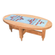 Oak and tile coffee table by Guillerme et Chambron for Votre Maison, 1970s.