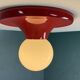 Castiglioni red metal "Light Ball" wall or ceiling lamp for Flos, Italy 1970s