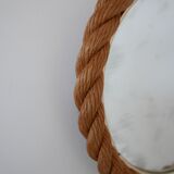 Rope work circular mid-century mirror