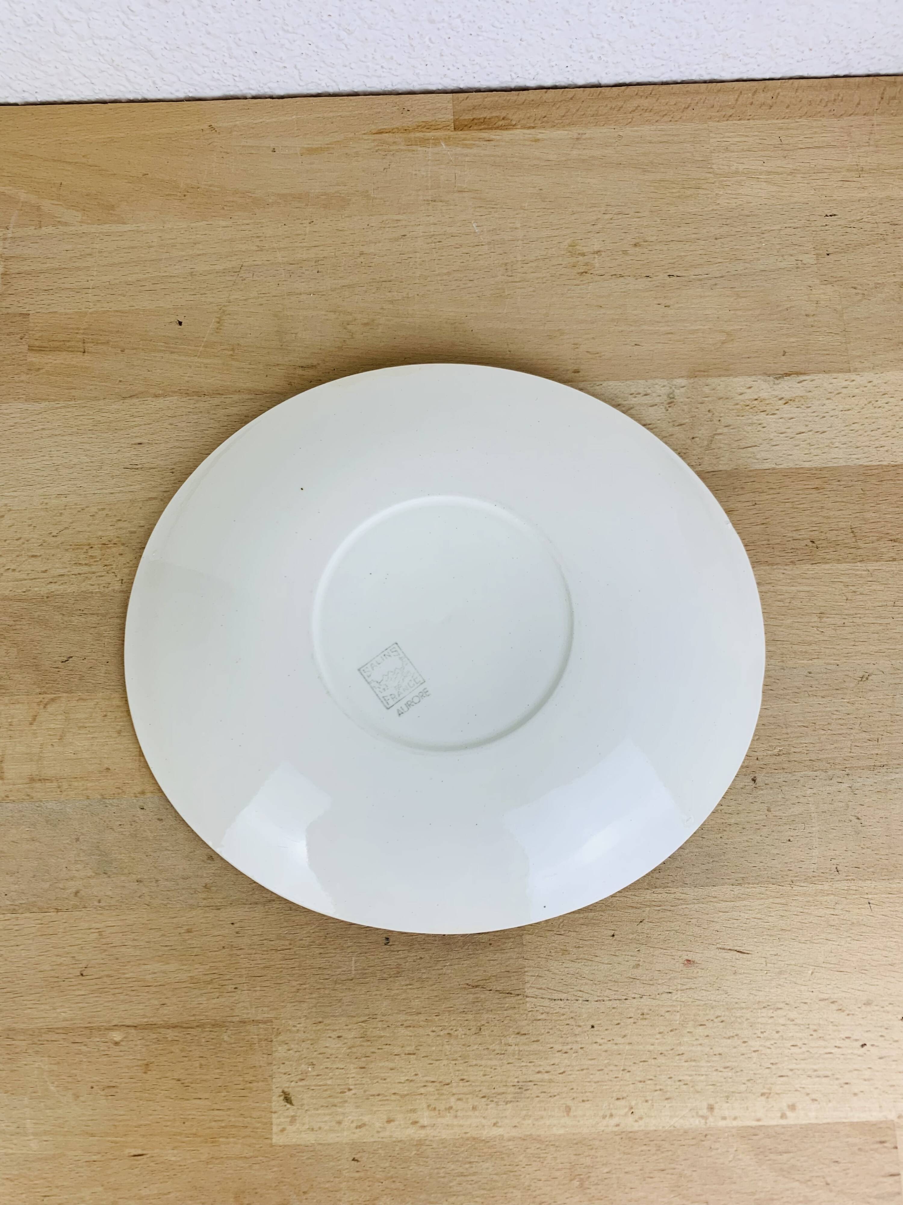 12 ceramic plates, Aurore model by Salins, vintage