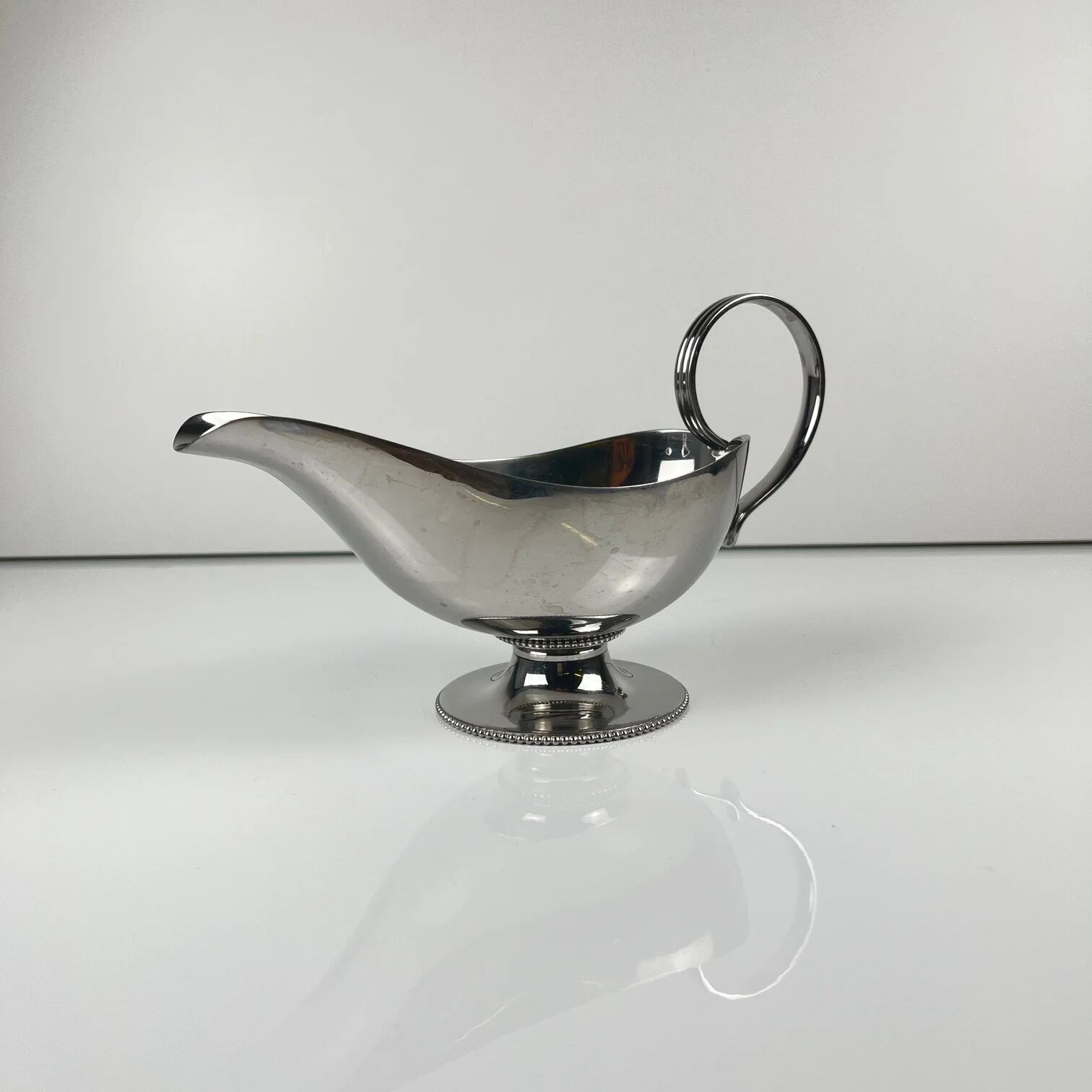 Royal BB stainless steel sauceboat, France, mid-20th century.