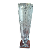 Grand VASE transparent cristal 24% vintage, Lausitzer Glass, Allemagne, GDR