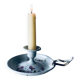 Antique enamelled metal candle holder