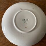 Creil et Montereau cup and saucer green and gold floral pattern