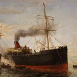 Great Seascape Painting Signed And Dated 1895
