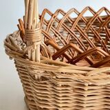 Set of 2 vintage rattan baskets