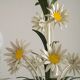 French Vintage Tied Bouquet Style Daisy Flower 3 Light Chandelier