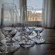 Set of 6 vintage champagne flutes on low crystalline stand