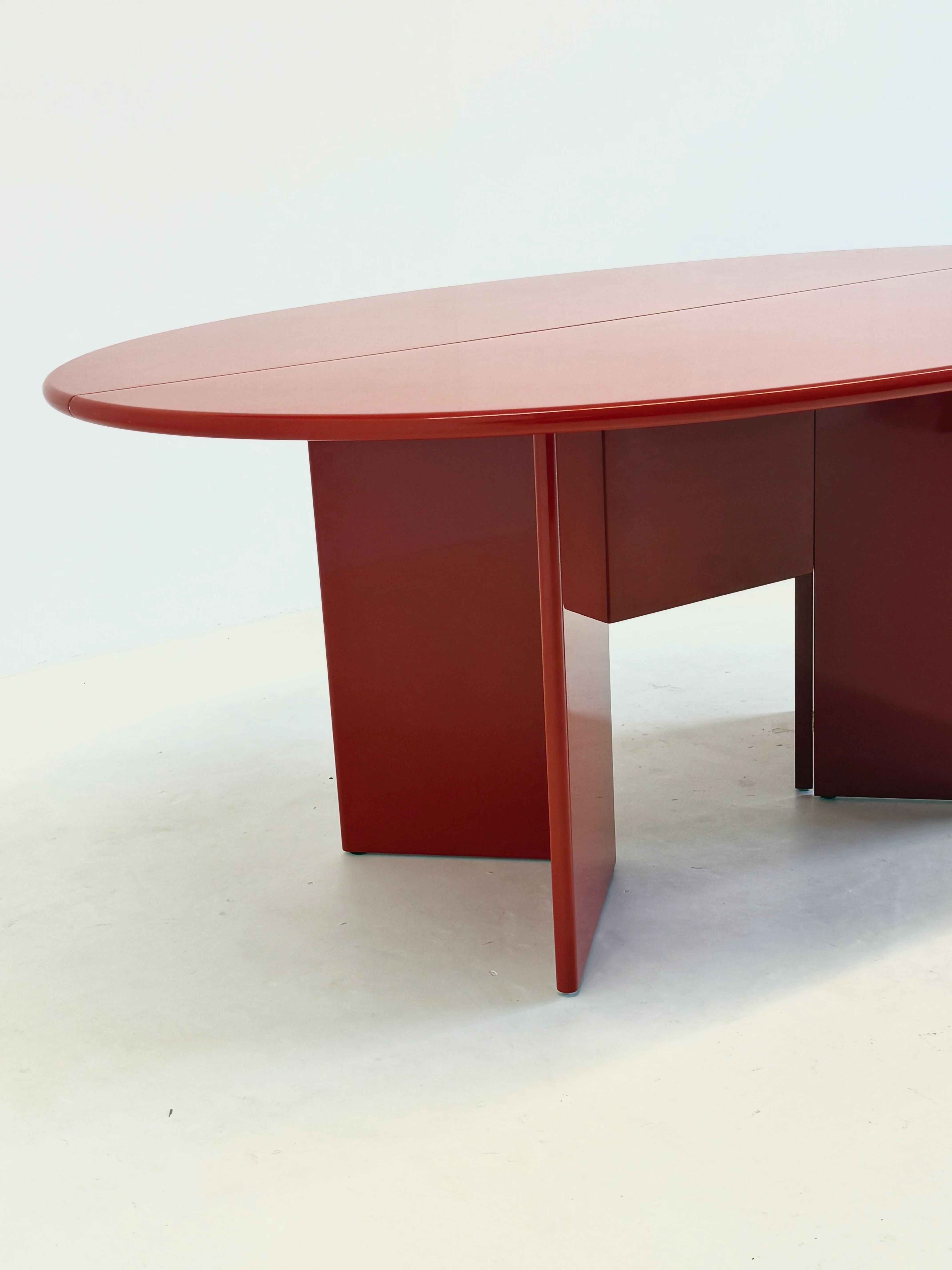 Antella dining table / console table by Kazuhide Takahama for Cassina in red