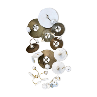 Suspensions et appliques porcelaine et métal (vendu en un seul lot)