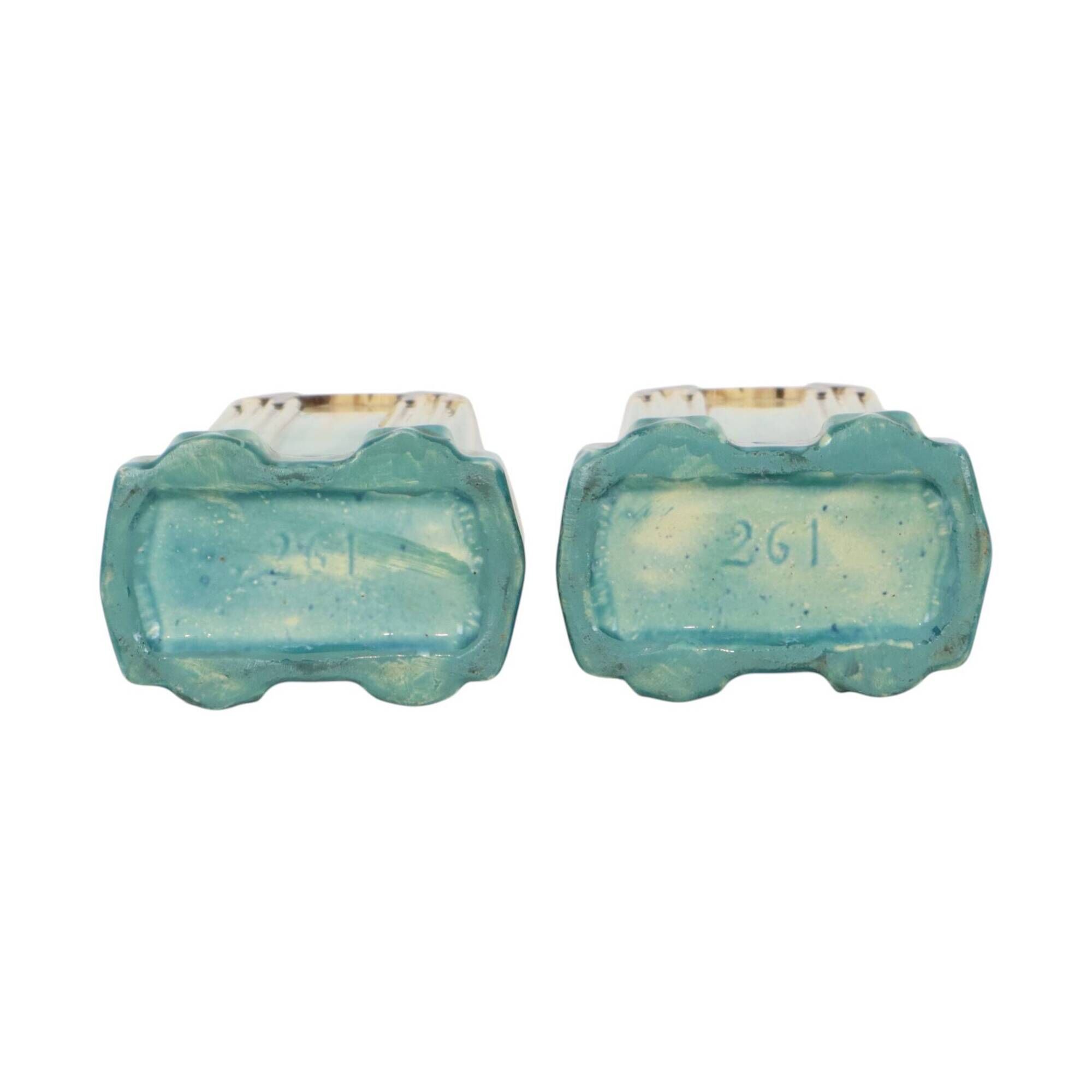 Belgian Art Deco Turquoise Earthenware Vases, Thulin, 22 cm