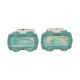 Belgian Art Deco Turquoise Earthenware Vases, Thulin, 22 cm