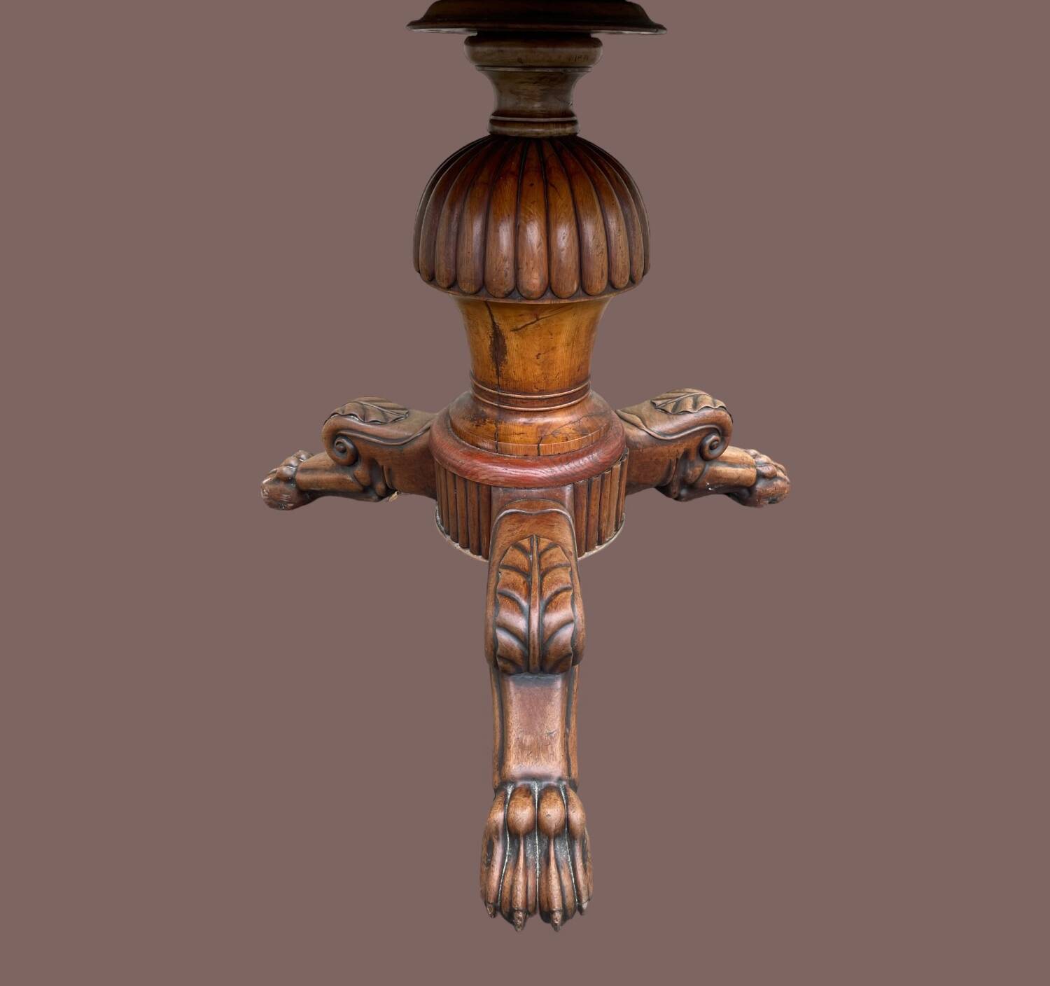 Drum table, 19th century mahogany pedestal table